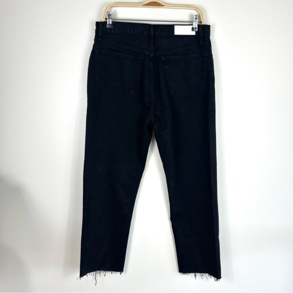 RE/DONE High Rise Stove Pipe In Jet Black Jeans Size 31 - Picture 7 of 8